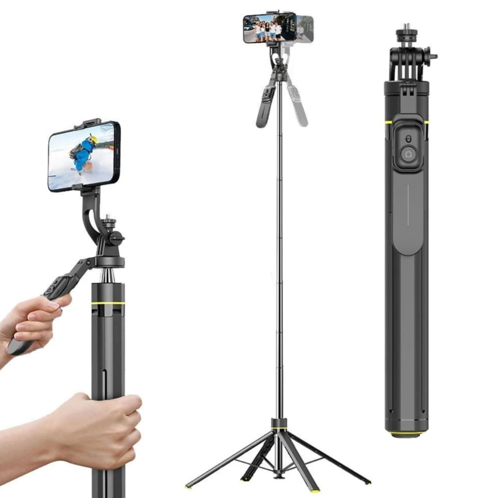 Kratos K26 Selfie Stick Tripod 70 Inch/1.78M, Anti-Shake Stable Grip, Bluetooth Remote, 360° Rotation Tripod Stand for Phone, Reels, Vlogging, Video Recording & YouTube-picture-13