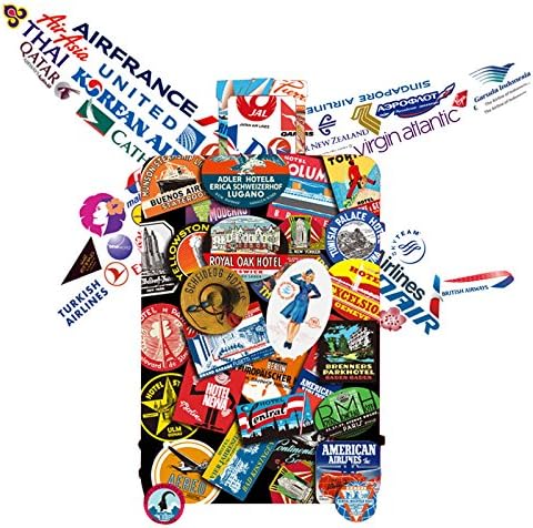 Laptop Stickers [89pcs], Toufftek Airplane Travel Stickers, Classic World Traveler Luggage lables Stickers to Laptops, Skateboards,…