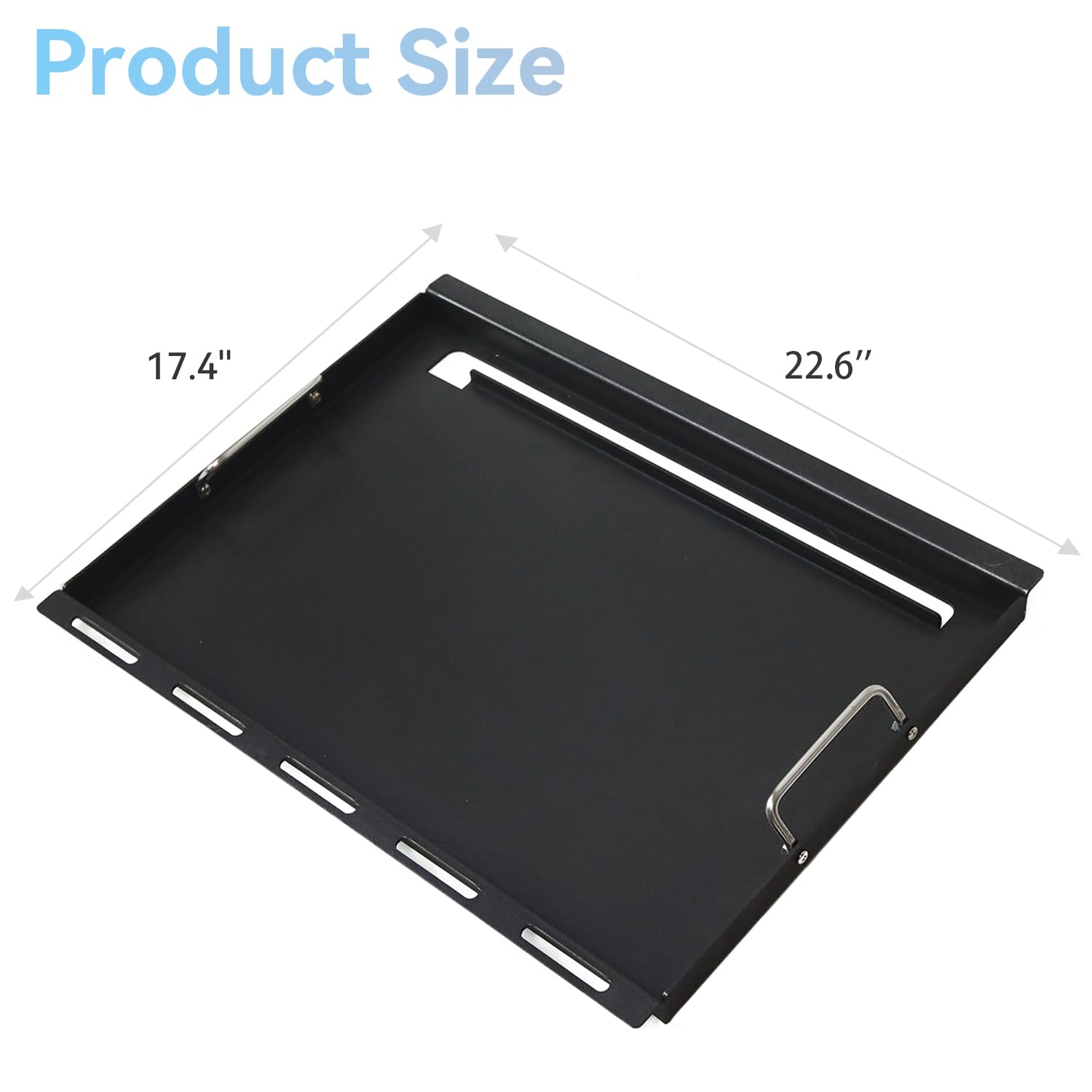 FORYEYC Full-Size Rectangular Black Griddle for Weber Spirit & Spirit II 300 Series, Replacement Part 6787, 17.4 x 22.6 Inches