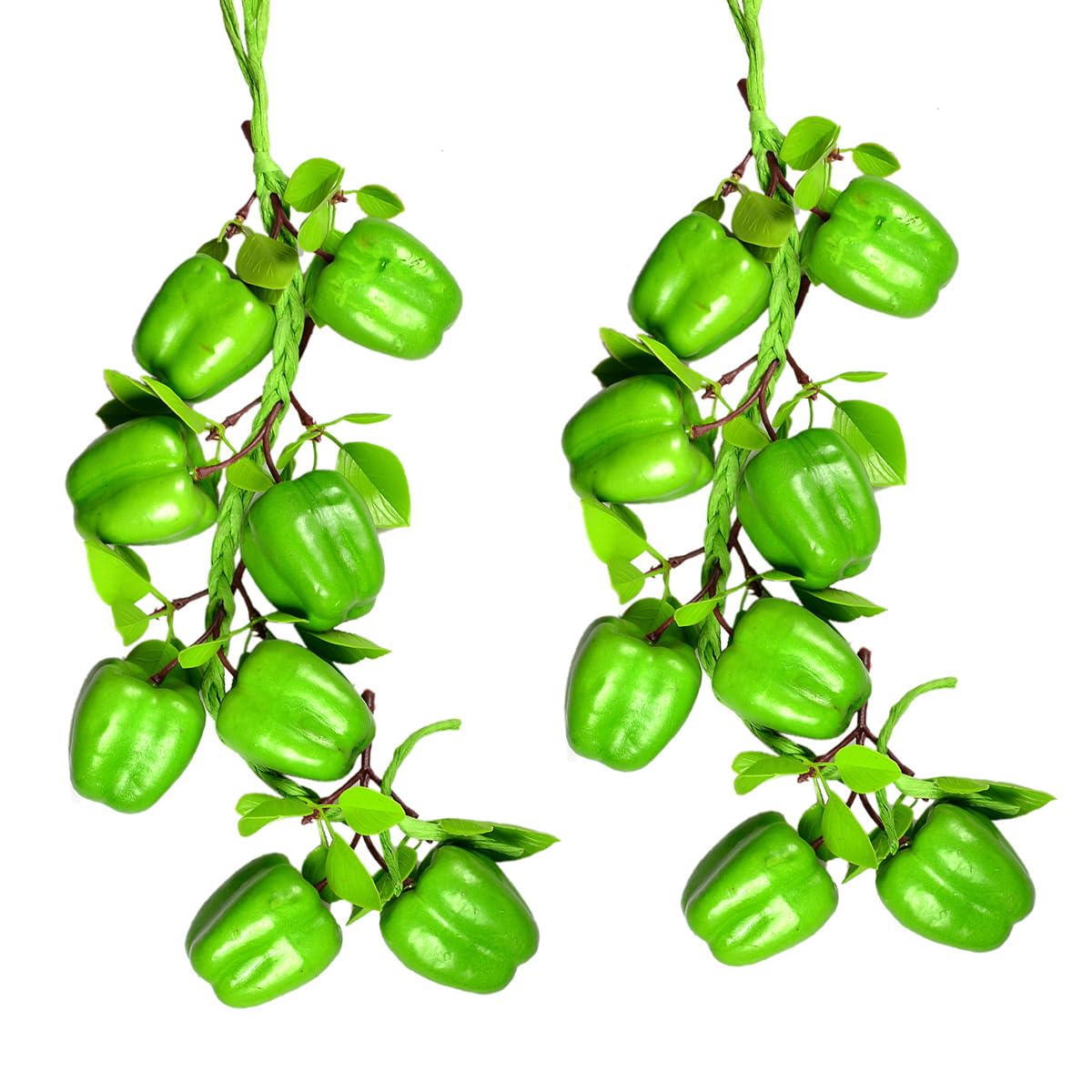 Reiki Crystal Products Artificial Vegetables/Fruits/Spices for Decoration with Hanging Hook Green Capcicum Artificial Vegetables for Home Decor Artificial Fruits and Vegetables for Decoration®