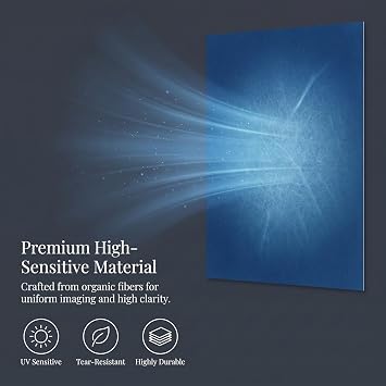 Elovara 32PCS High Sensitive Cyanotype Paper A5 with Acrylic Panel