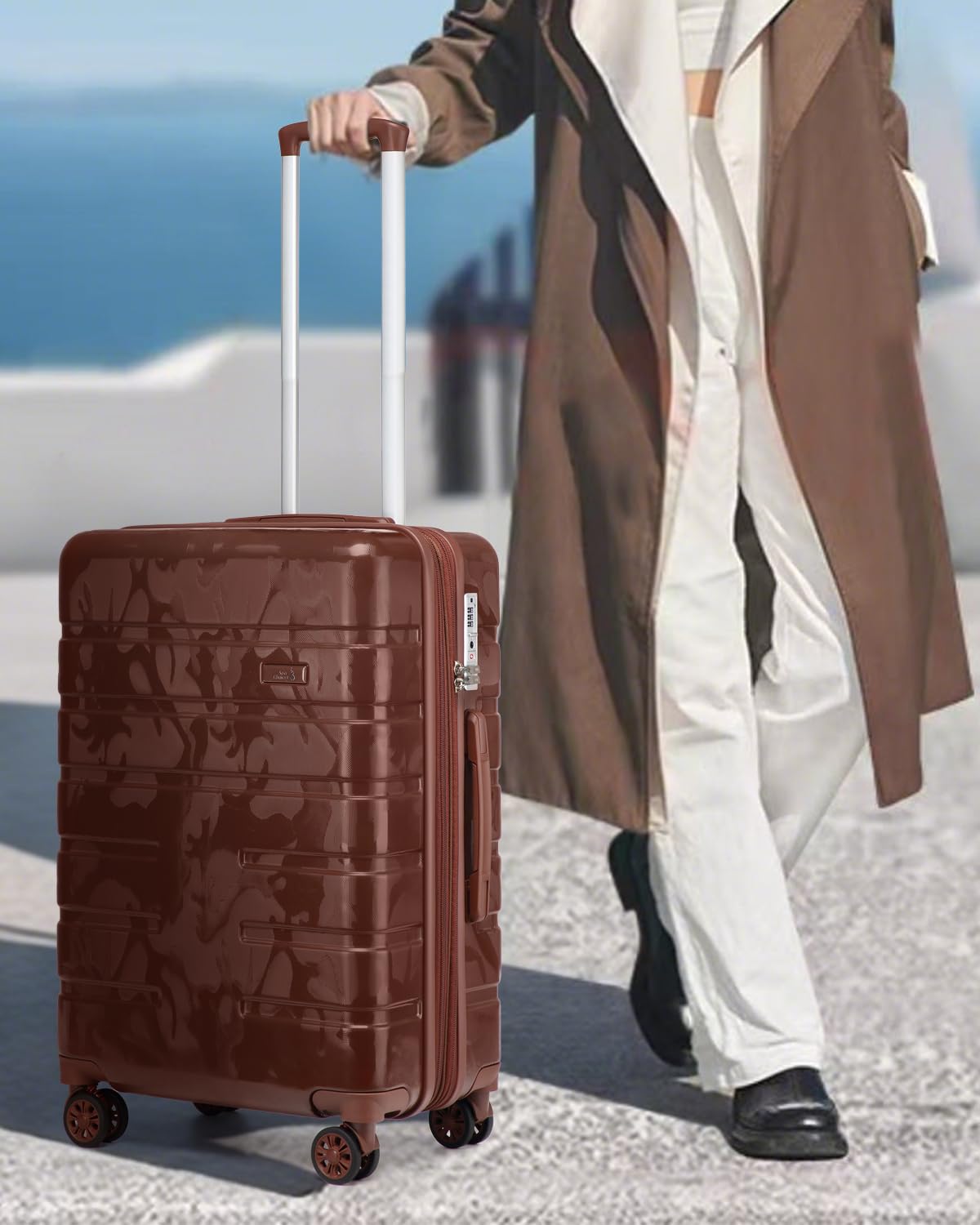 Sea choice Set Valigie 3 Rigide Espandibili 100% RPO Set Trolley Policarbonato Ultra Leggera Valigia con Chiusura TSA e 4 Ruote, camuffamento