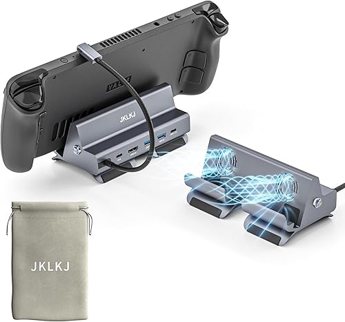 Estación de acoplamiento compatible con Steam Deck, 6 en 1 USB C Steam Deck Dock con HDMI 2.0 4K @60Hz, Gigabit Ethernet, USB-C 3.0, 2 USB 3.0 y