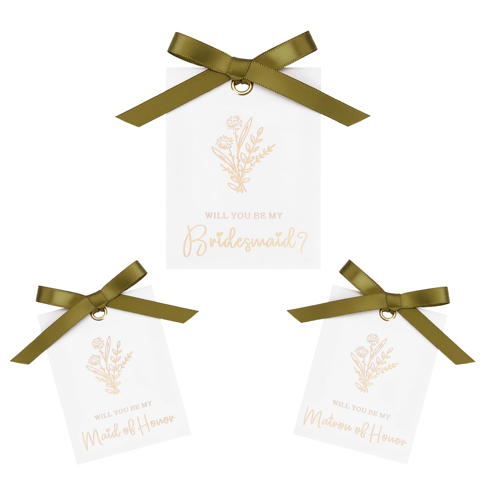 11 PCS Untied Bridesmaid Proposal Gifts Card With Ribbon Bow 8 Will You Be My Bridesmaid 2 Maid of Honor 1 Matron of Honor Invitation Bridal Shower