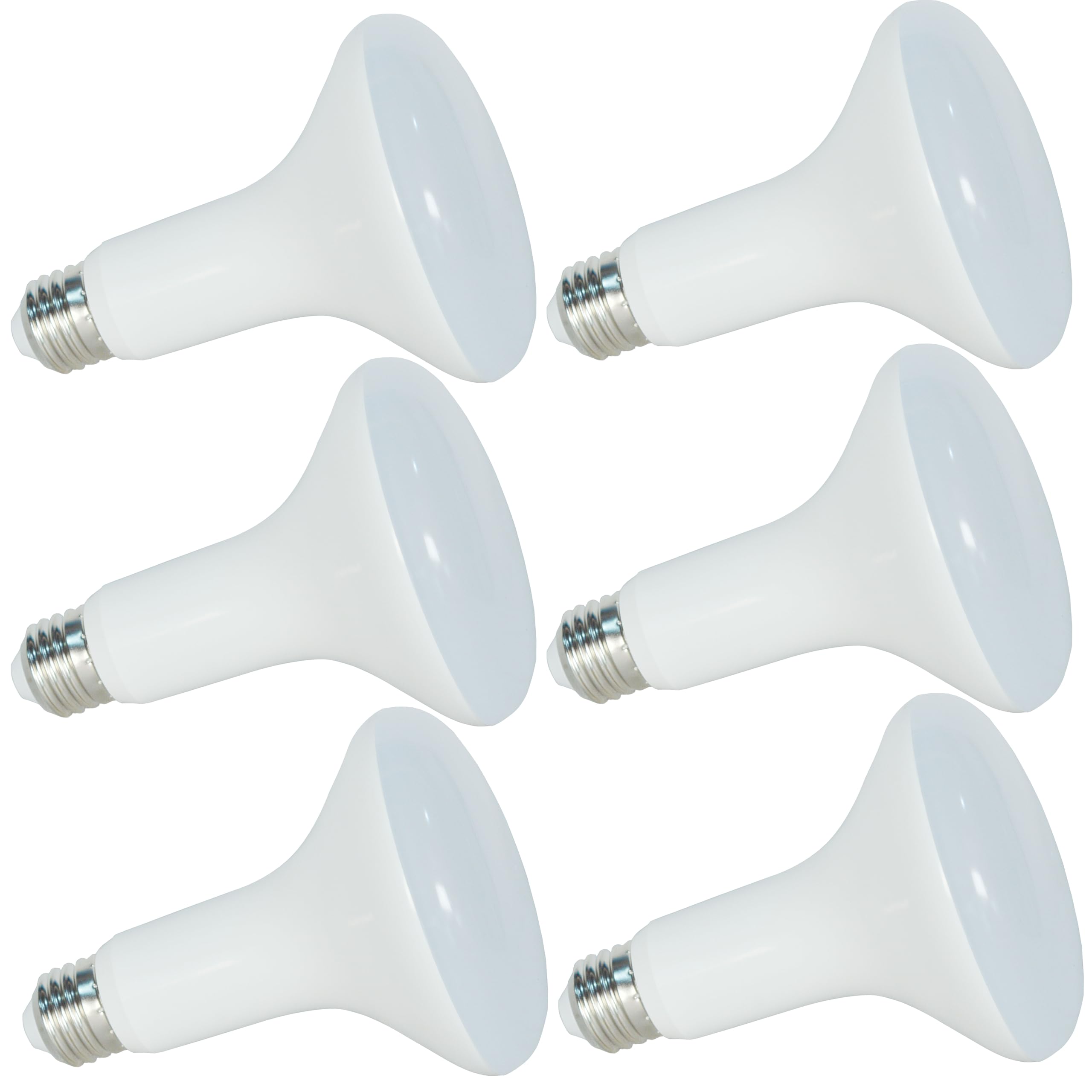 Dimmable E27 Spotlight 15W LED Reflector BR30 R80 Long Neck Light Edison Screw 100w Equivalent Replacement Bulb 1350 Lumen 120° Beam Angle for Living Bedroom Dining Room (6, Daylight)