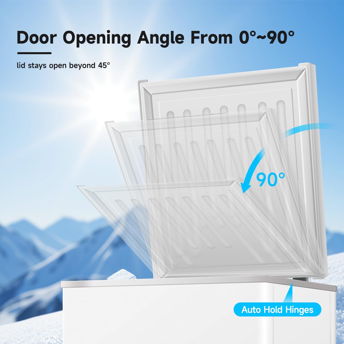 5 Cu.Ft Chest Freezer - Lockable Stay Top Open Door With -9.5℉~ 5℉,7 Temperature Control, Removable Baskets, Energy-Efficient Deep Chest Freezer For Home, Office, Bar, Kitchen, White on Fridge.com - View 6