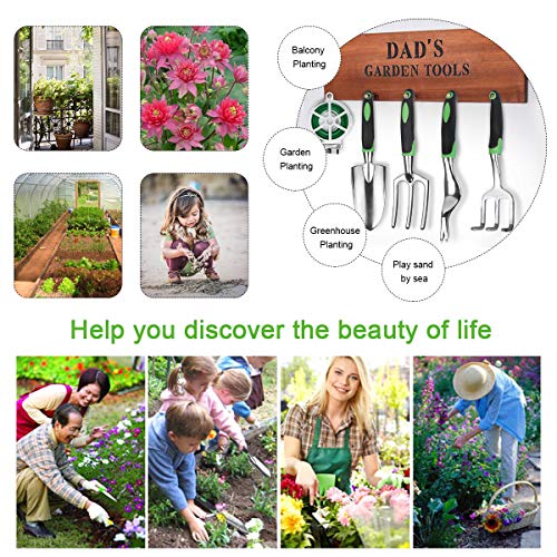 Garden Tool Set 12 Piece Heavy Duty Garden Tool Kit for Planting Aluminum Outdoor Garden Hand Tool with Garden Gloves Garden Tote Bag Weeder and Hand Trowel Gardening Tools Set Gift for Women Men