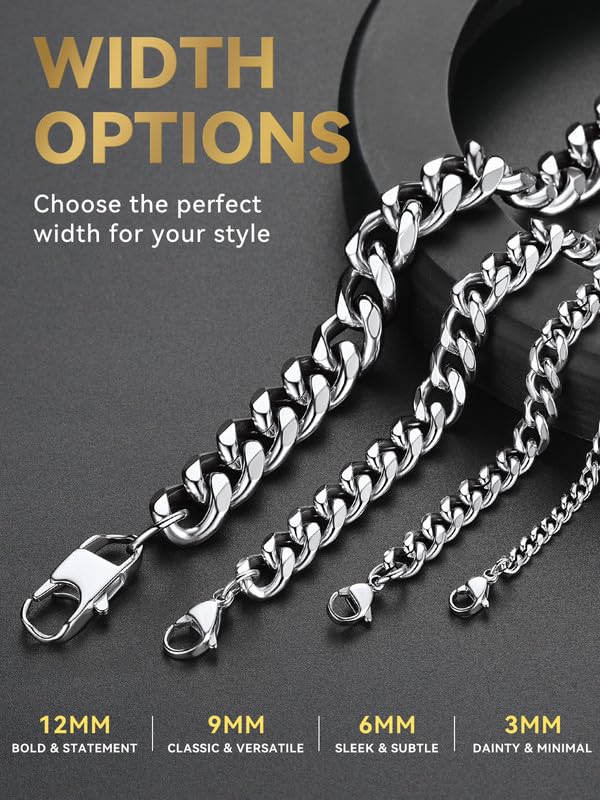 ChainsHouse Stainless Steel Cuban Link Chain for Men 12mm, 24 Inch by ChainsHouse - Used condition - Image 3
