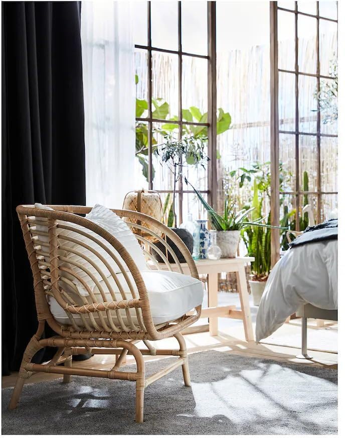 Image of IRA Papasan Comfortable Recliner Chair with Cushion | Folding Wooden Chair Supports 120kg | Velvet Fabric | for Living Room, Balcony, Bedroom, Garden, Entrance | Relaxing Lounge Seat (IRAChair004)