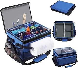 Hosoncovy Large Grill Utensil Caddy with Paper Towel Holder, BBQ Tools Storage Bag for Tailgating Essentials, Outdoor Kitchen Accessories Bag Organizer for Picnic or Camping, Bag Only