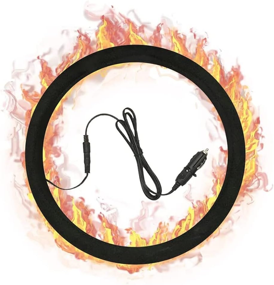 GreceYou Heated Steering Wheel Cover 12V Auto Steering