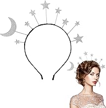 Star Moon Headband - Shiny Hair Hoop Goddess Headpiece Halo Crown for Women Girls Birthday Costume Party