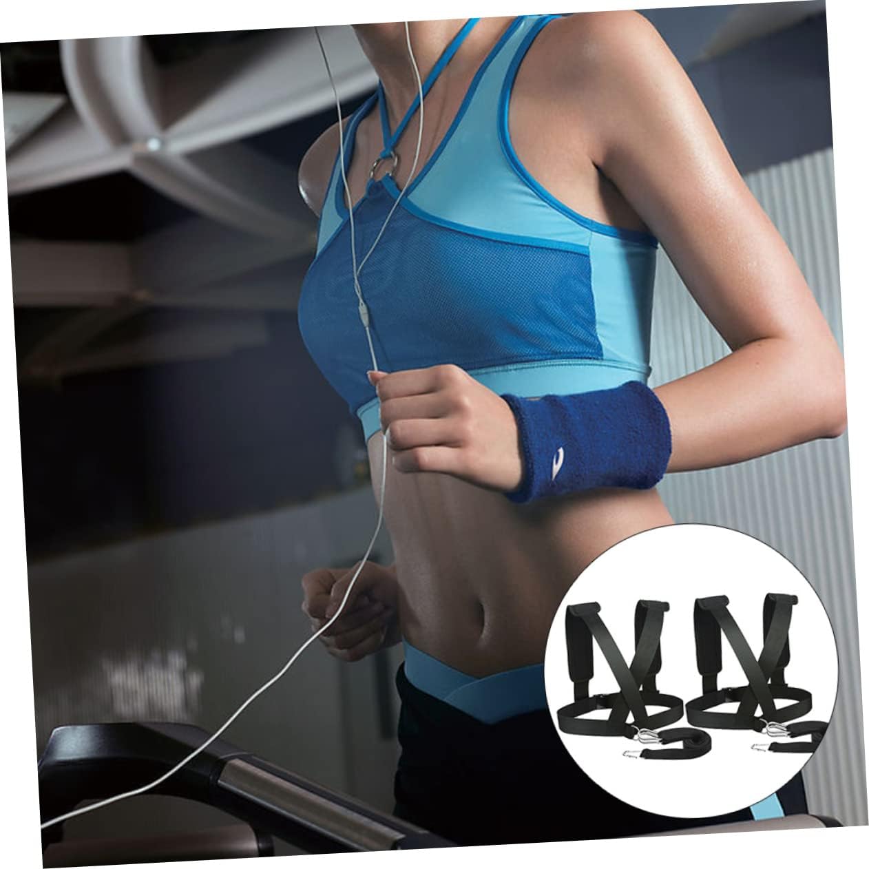 2pcs Fitness Training Belt with Weight Bearing Shoulder Straps Elastic and Sturdy Sled Harness for Strength Training Running Yoga and Professional Sports Teams