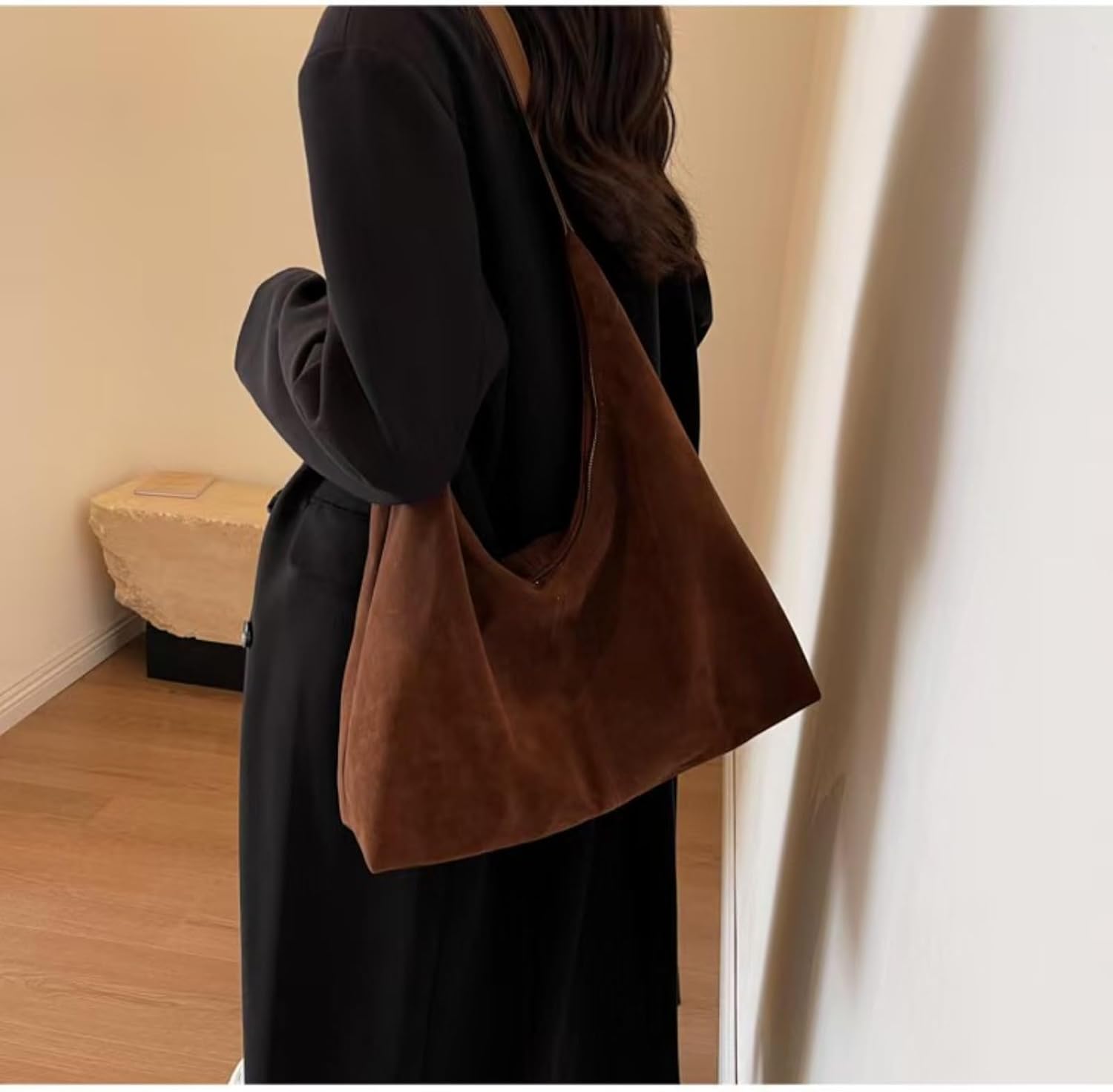 スウェードハンドバッグ Amazon | [ZYUZES] 女性用レザーバッグ スエード ハンドバッグ