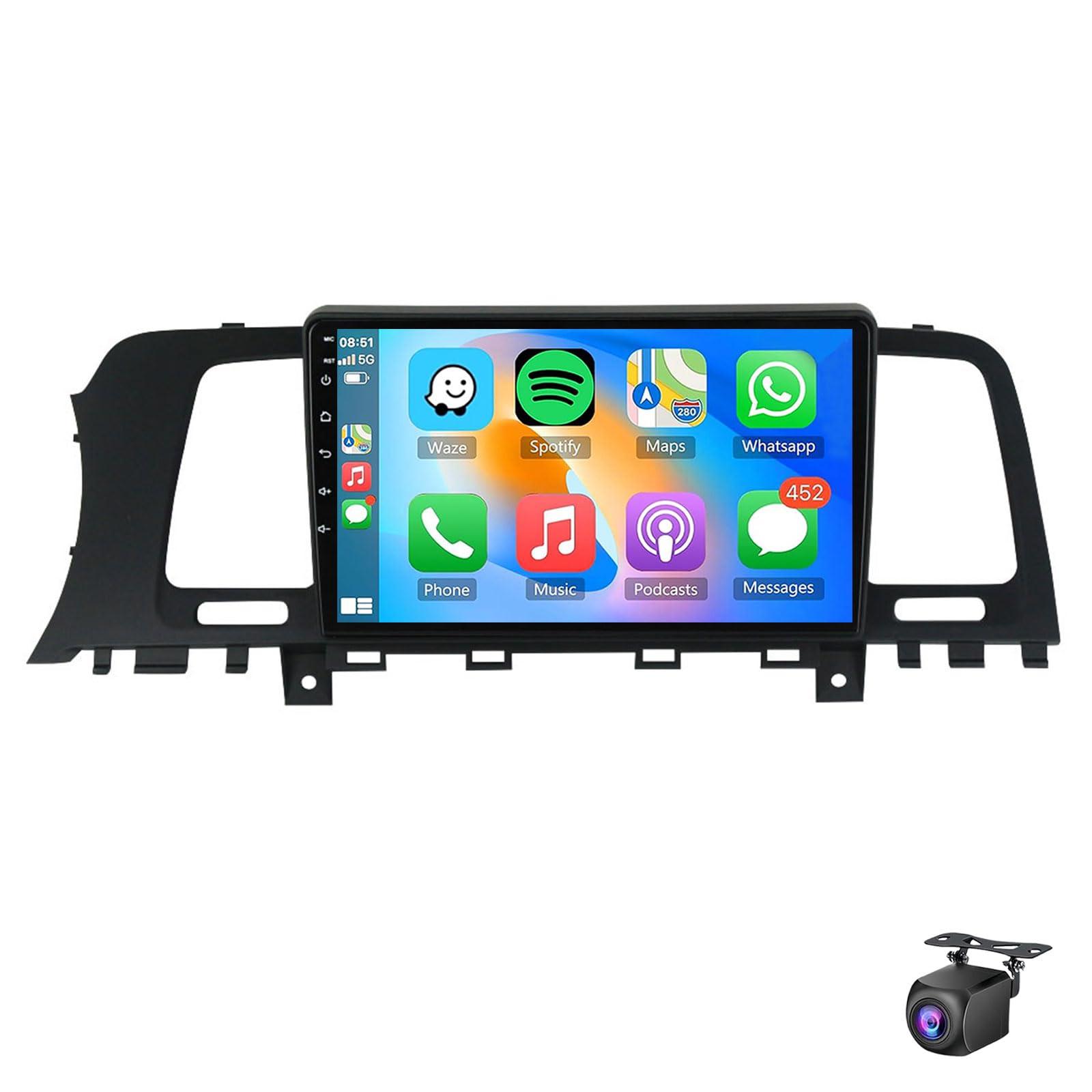 Android 15 Car Stereo For Ni-ssan Murano Z51 2008-2014 Wireless CarPlay Android Auto,9 Inch Touchscreen Radio With WiFi GPS Mirror Link Bluetooth FM RDS DSP EQ SWC Backup Camera(Size:8Core 6+128G)