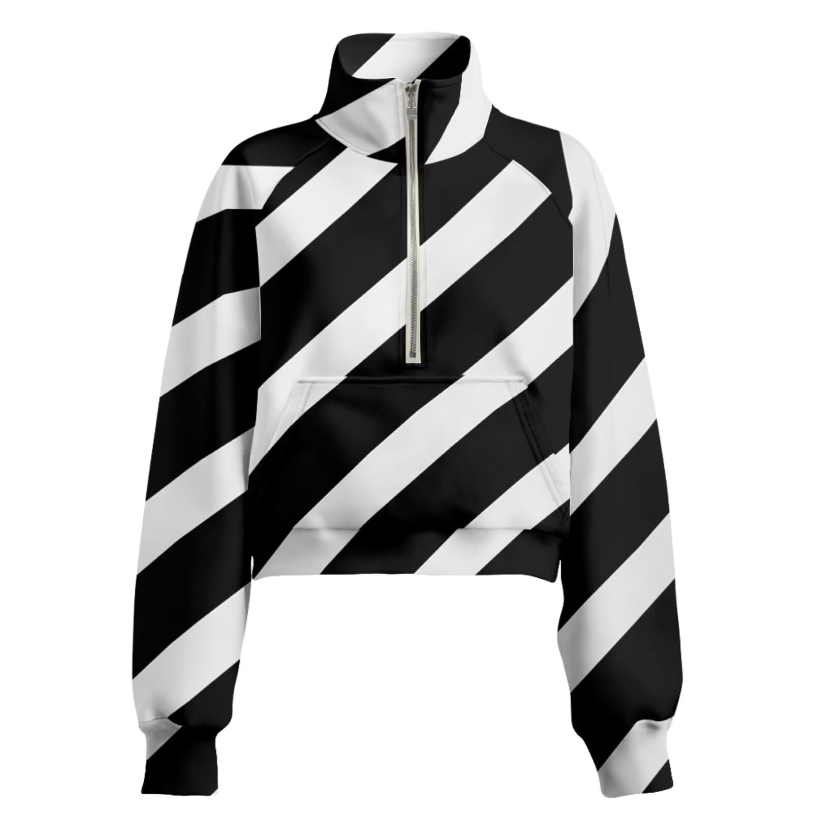 Poceacles Sudadera de media cremallera para mujer, con agujero para el pulgar, manga larga, cuello alto, sudadera con bolsillo, para otoño e invierno
