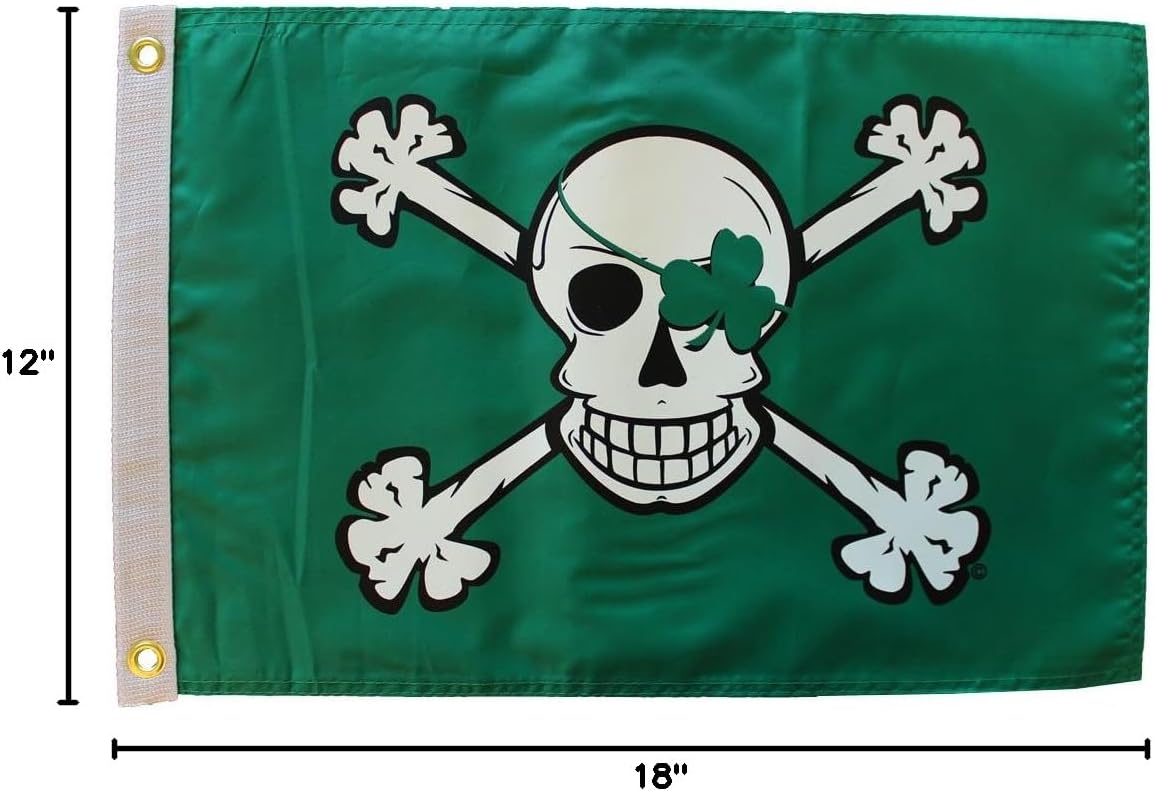 Blarney Bones - 12 in x 18 in Pirate Flag
