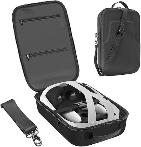 Estuche rígido de transporte compatible con auriculares Oculus Quest 3 VR Gaming y accesorios de controladores táctiles, funda de viaje portátil de