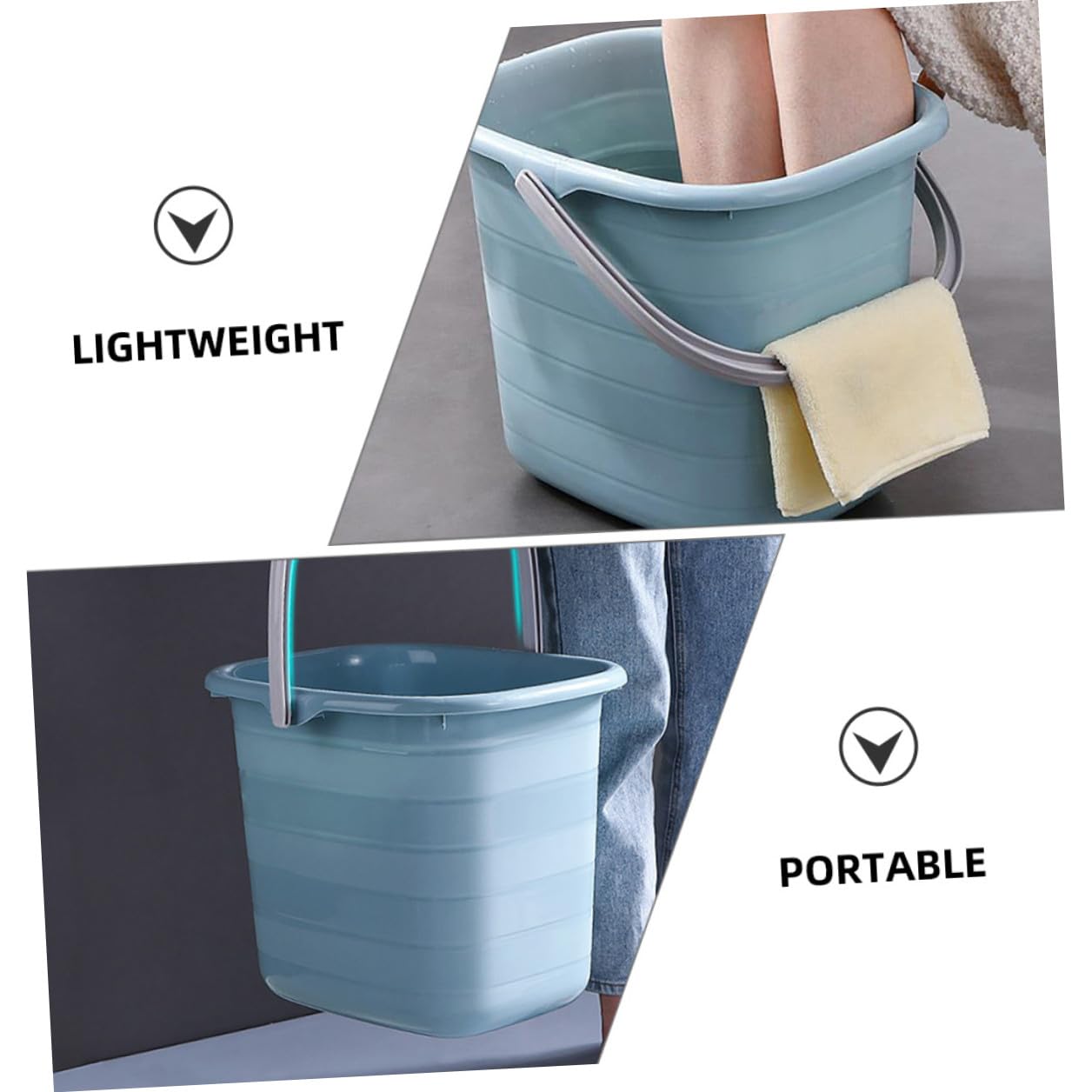 Secchio di Plastica Manico 15l Multifunzione per Pulizia e Contenitore Acqua Resistente per Famiglie e Aziende Agricole