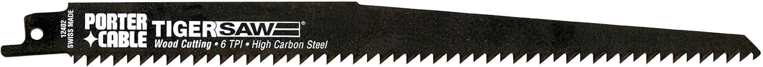PORTER-CABLE 12402-5 9-Inch 6 TPI Reciprocating Saw Blade (5-Pack)