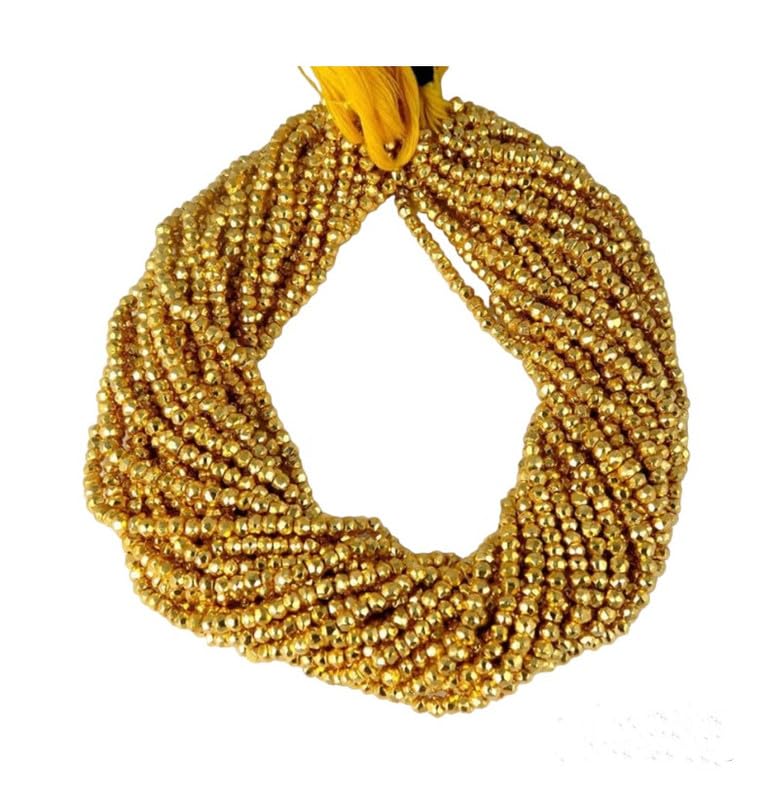 Pyrite dorée pierres précieuses perles coupe lâche rondelle à facettes 4mm 5mm