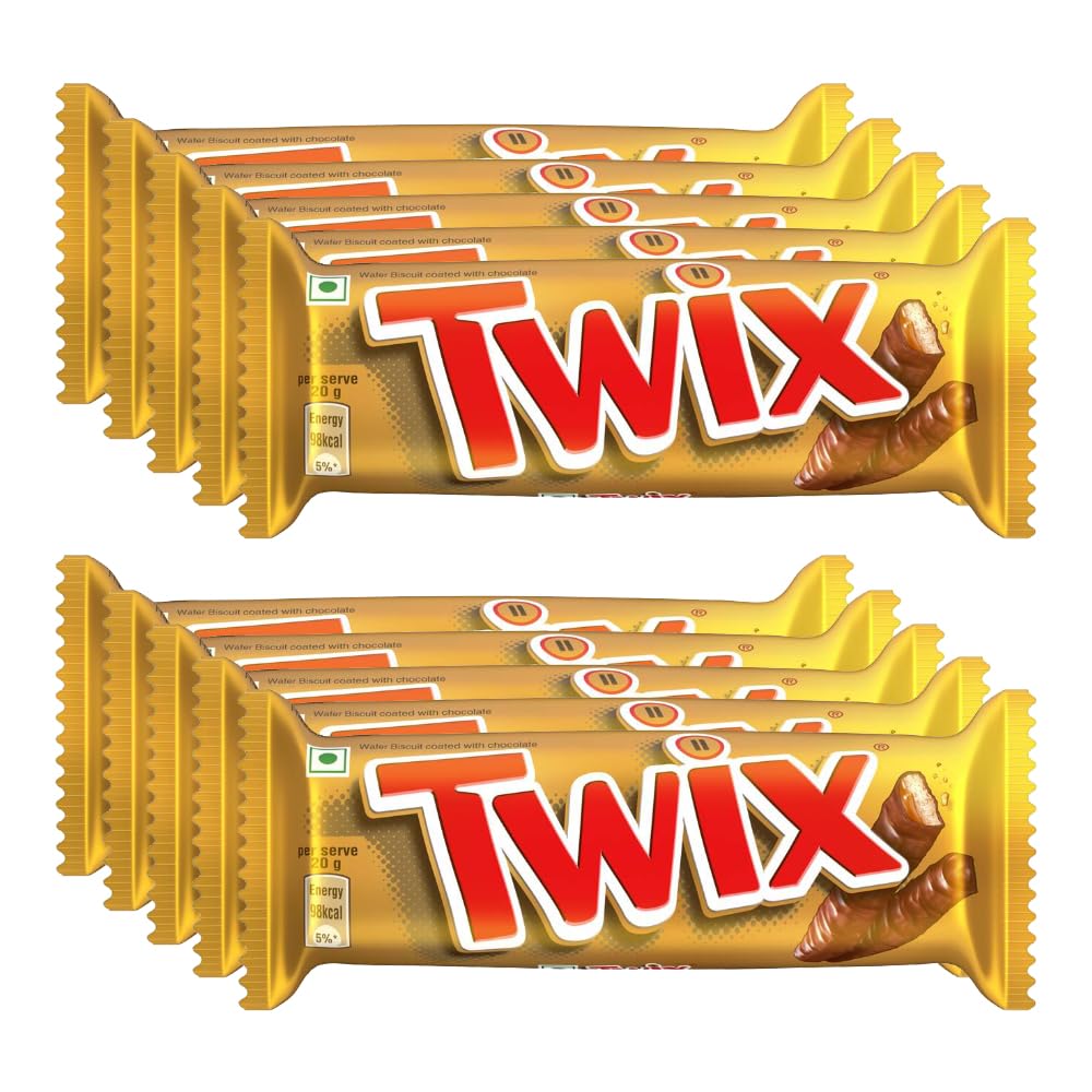 Twix Caramel Cookie Chocolate Bar | Loaded with Soft Nougat, Chewy Caramel, & Crunchy Cookie | Premium Chocolate Pack for Sharing with Family & Friends | 50 grams | Pack of 10 (B0987SYQSH) Amazon Price History, Amazon Price Tracker