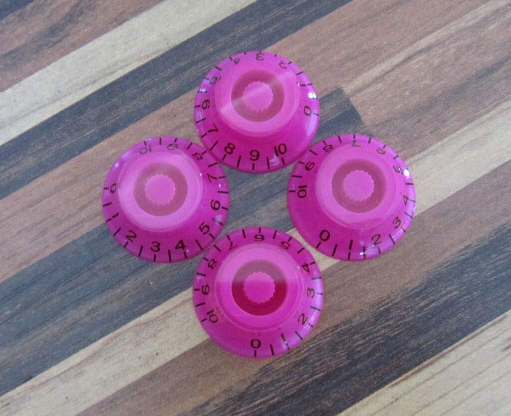 Guitar Parts for 4X Purple W/Black Number for LP Guitar Knob Top Hat Knobs Bell Knobs for Les Paul