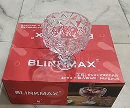 طقم اكواب جيلي شفافة كريستالية من بلينك ماكس، 6 قطع، 1.45 مل، وعاء مسطح، كوب شرب