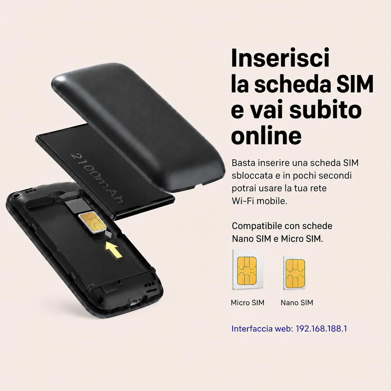 STRONG 4G AIRSPOT 220 Saponetta WiFi con SIM, CAT4 150 Mbps