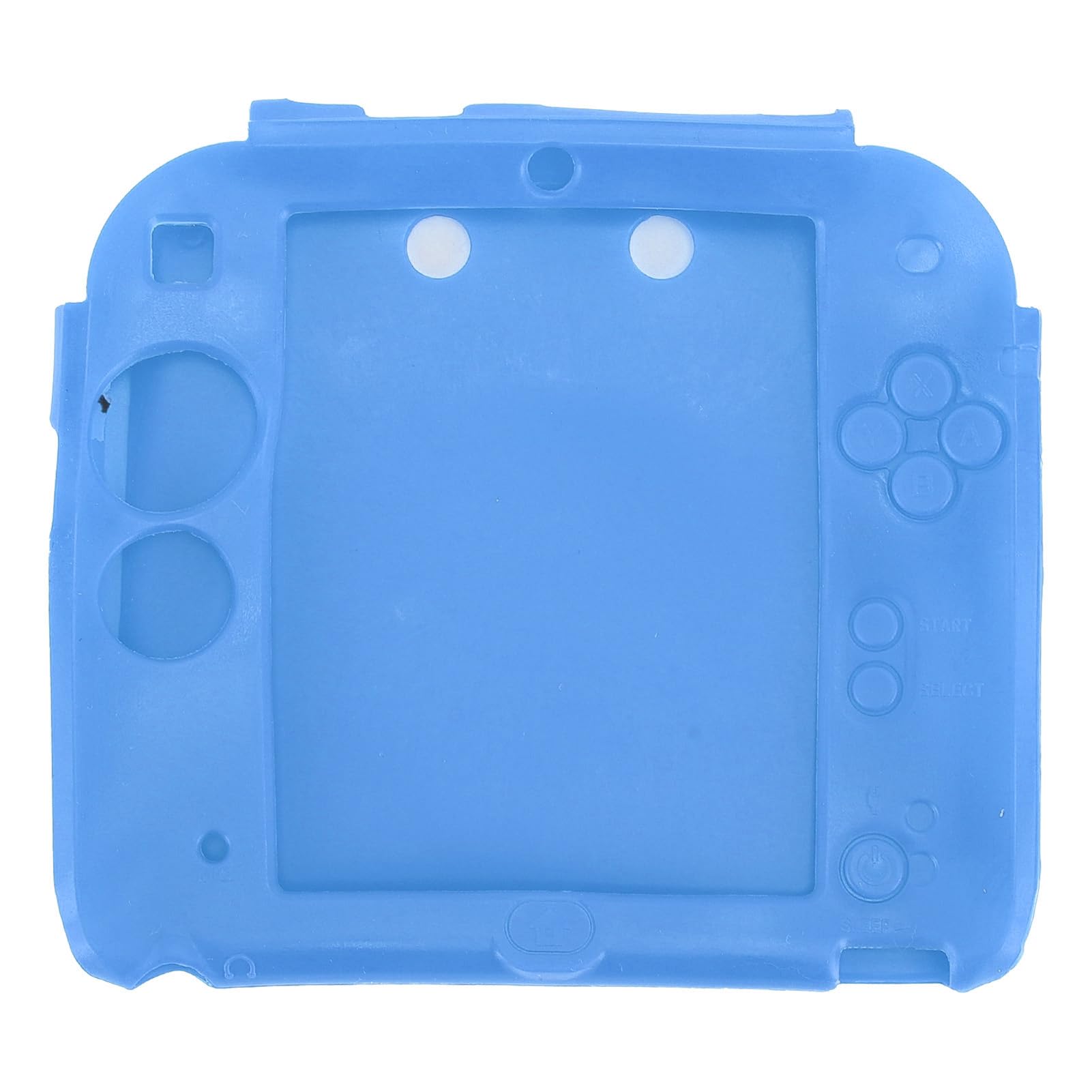 Handheld Game Console Silicone Cover for 2DS Soft Protective Case Scratch with Top Bottom Screen Protector (Blue)
