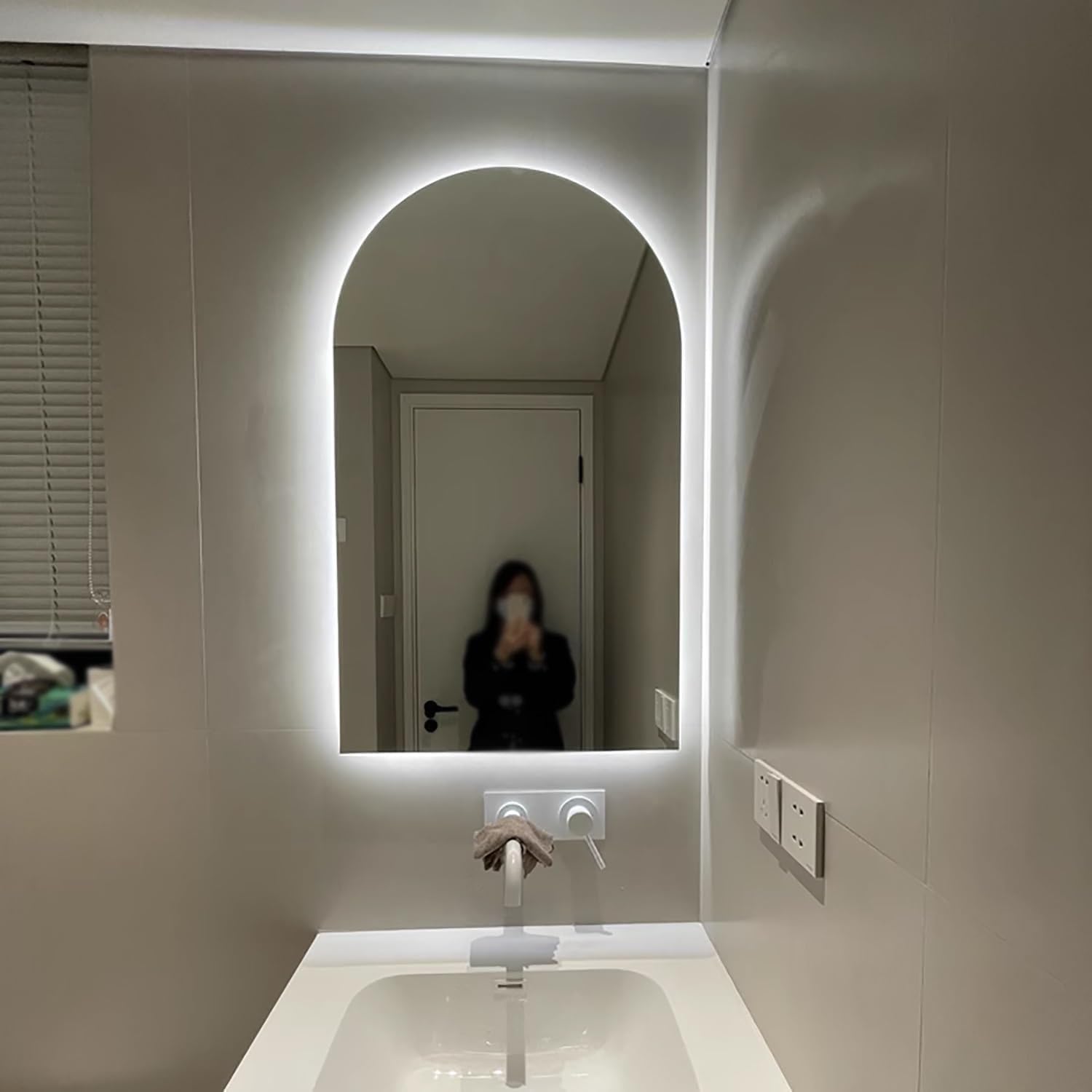 WJFTODAY Wall Mounted Bathroom Mirror - Surface Mounted Decorative Mirror for Bedroom, Living Room & Vanity - Elegant Home Décor Accent for Modern Spaces