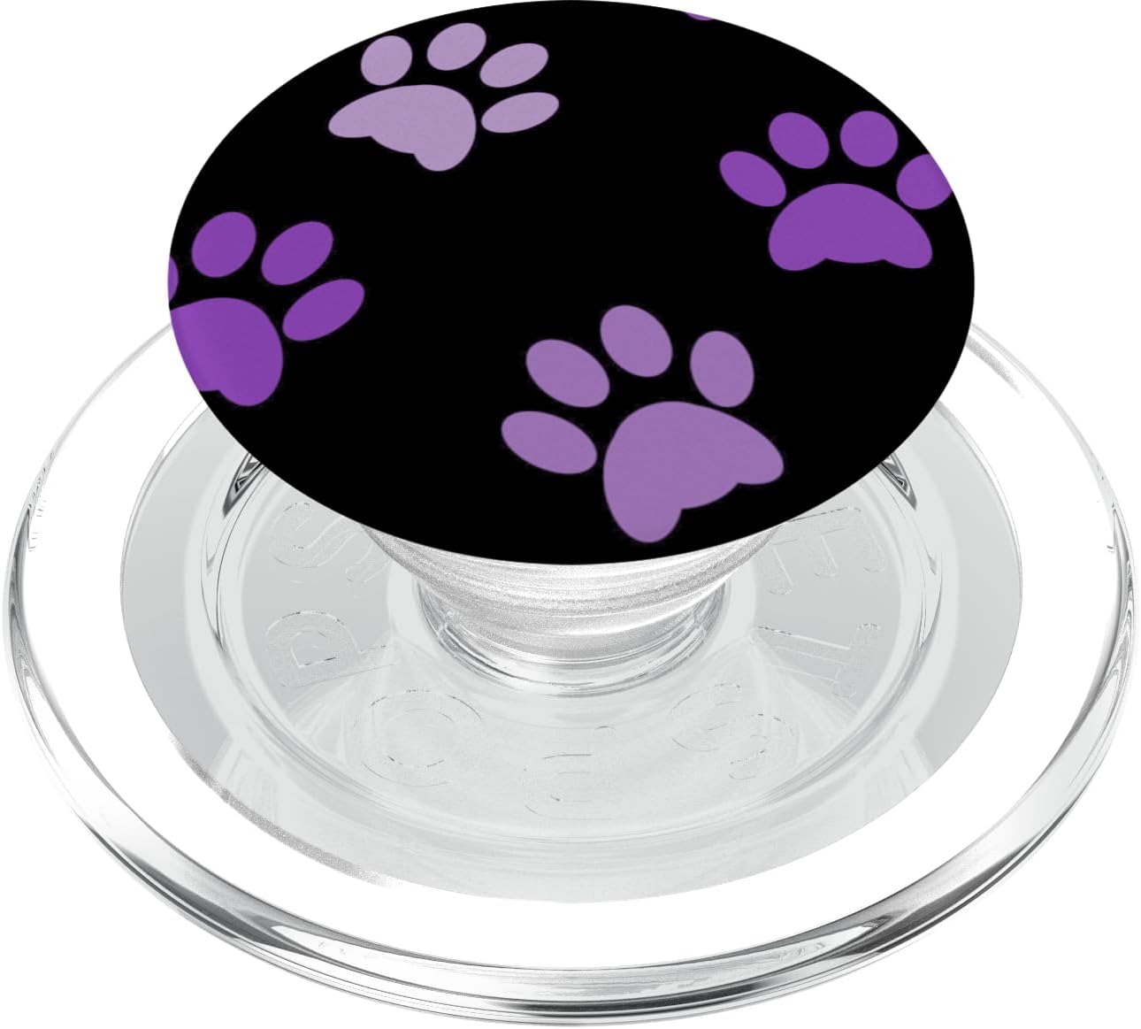 Black Paws Dog Mom Phone Pop Up Holder Cute Purple Paw Print PopSockets PopWallet for MagSafe