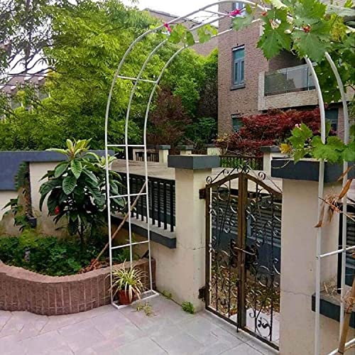 Arco de jardín metálico de 240x220 cm con base estable para enrejado de plantas 6