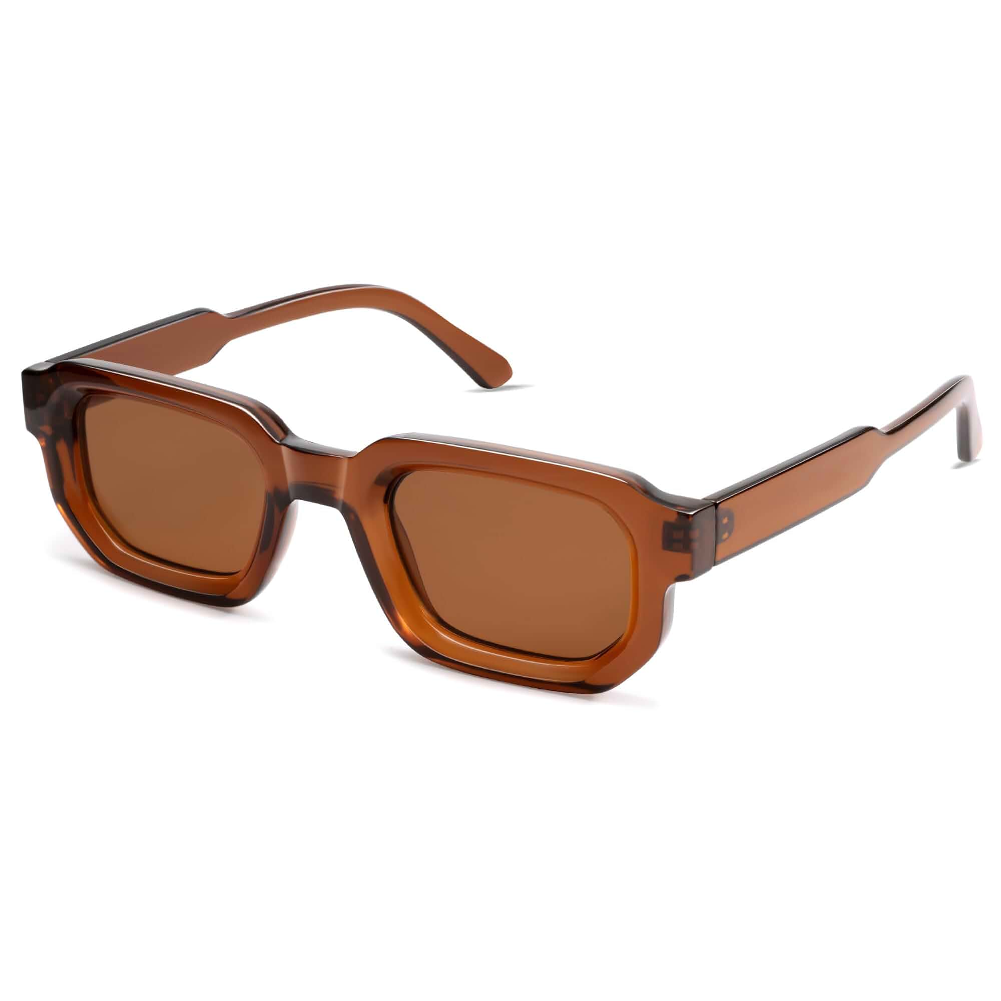 VANLINKER Retro Small Chunky Rectangle Sunglasses for Men Women VL9823 | Vintage Trendy Square Thick Sun Glasses