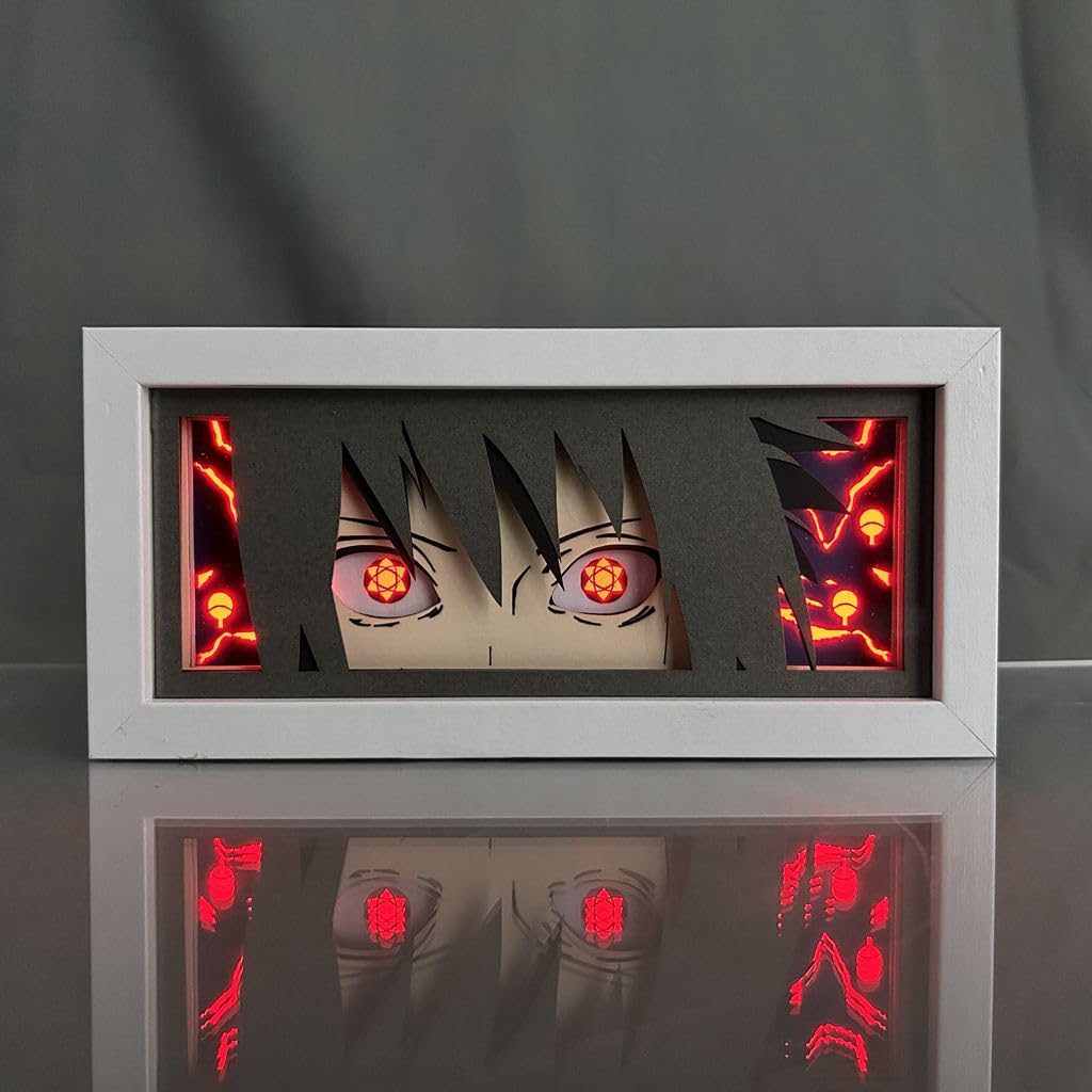 Hongjieya Anime Lamp Uchiha Sasuke Figure RGB LED Light 16-Color Changing Atmosphere Light for Bedroom Decor Gift