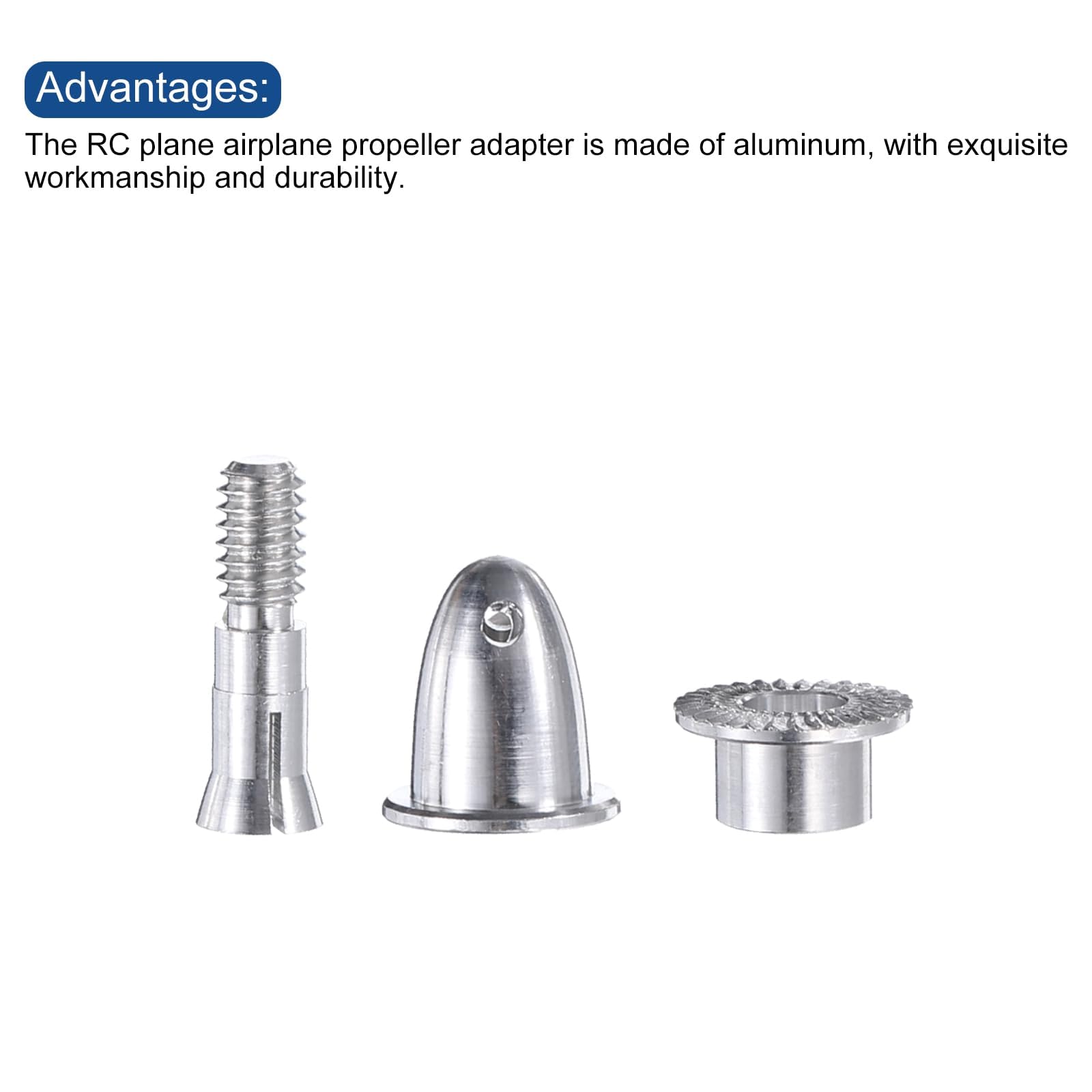 QUARKZMAN Spinner do samolotów RC, 2,3 mm oszczędzający adapter śmigła do bezszczotkowych silników i regulatorów prędkości, 2 szt