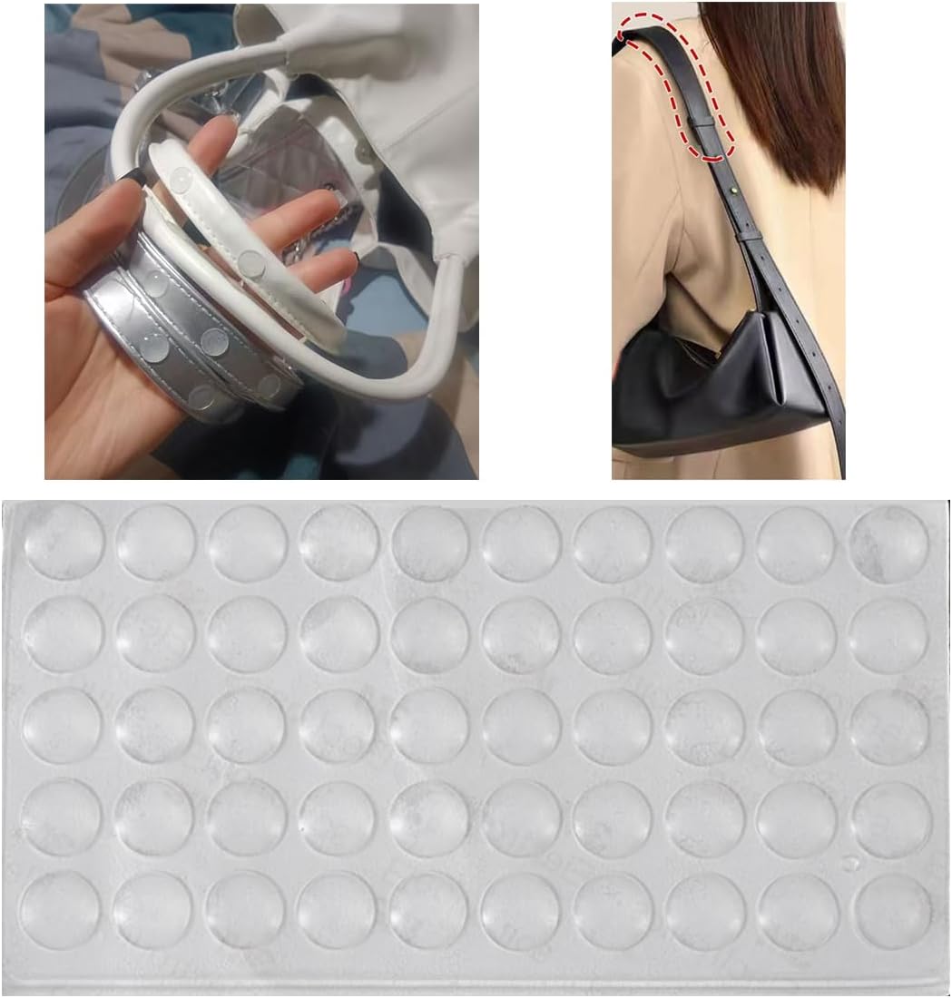 DraCra200 Pack Shoulder Strap Non-Slip Grip Holder Clear Invisible Rubber Feet Adhesive Dots Pad Sticker for Shoulder Bags Purses and Handbags Tote Bag Hobo Bag Crossbody Bags Satchel Backpack