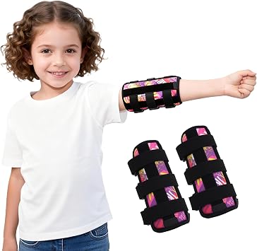 2 Pack Thumb Sucking Deterrent, Nail Biting Treatment Guard, Finger Sucking Prevention for Kids Toddlers Anti Nose Picking, Scratch Guard, Elbow Immobilizer Splint for Ages 2-6
