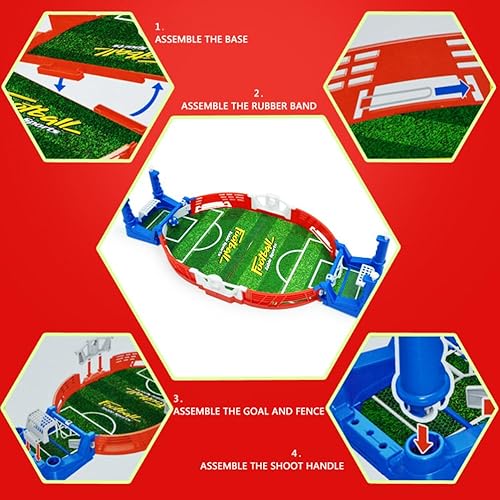 Miniatura 4 de Happyyami Mini futbolín de mesa de futbolín, juegos de mesa de futbolín, mesa de futbolín para niños, accesorios de viaje, juguetes para niños,