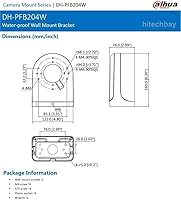 Vista 1 de 3PCS PFB204W Soporte de montaje en pared aleación de aluminio a prueba de agua para cámara IP Dahua Dome HDW4631C-A, HDW4431EM-AS, HDBW4431R-ZS