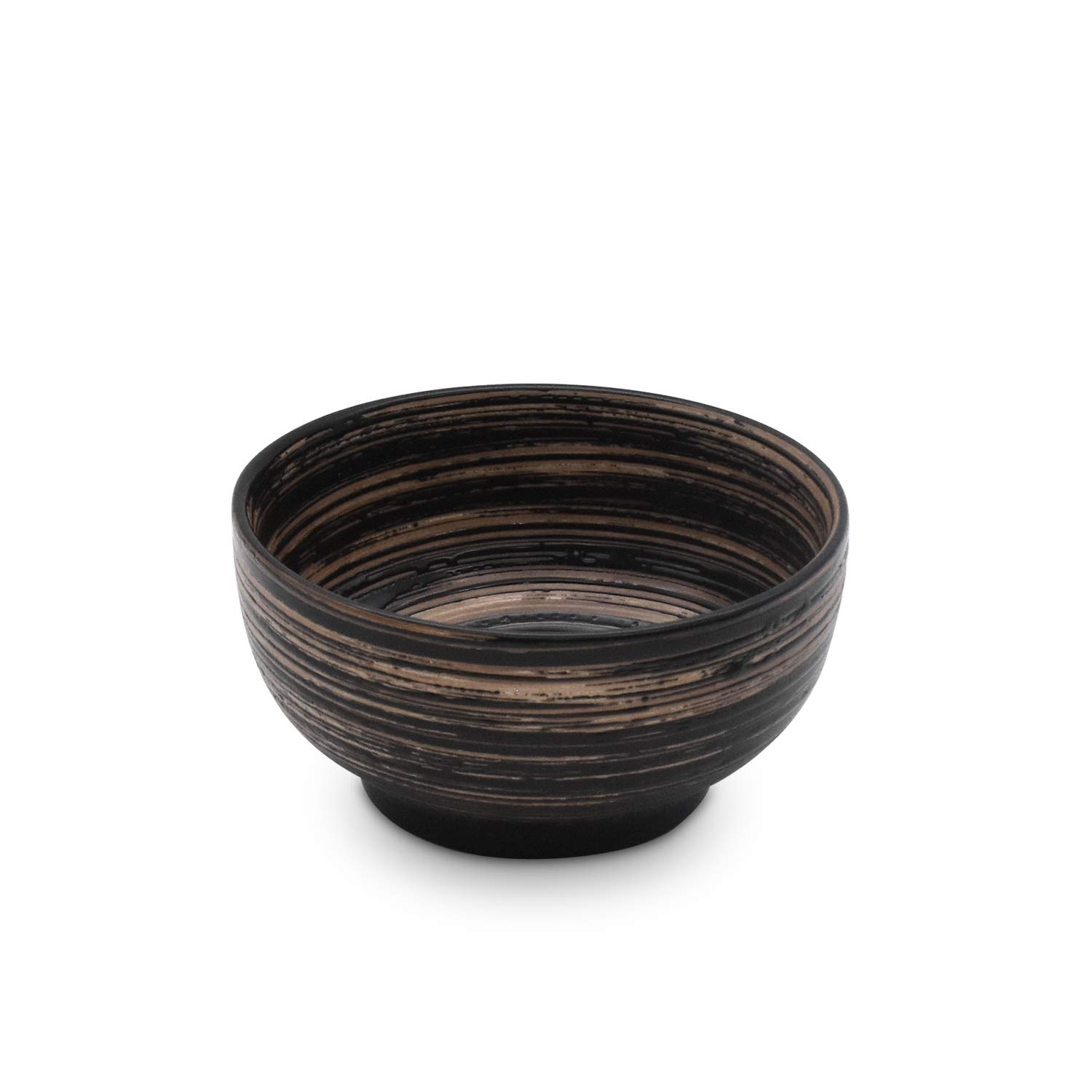 Ceramic Noodle Bowl, Microwave Safe 30 oz Bowl for Ramen Cereal Salad, Spiral Black White Blue Green, 1 Pieces (Black)