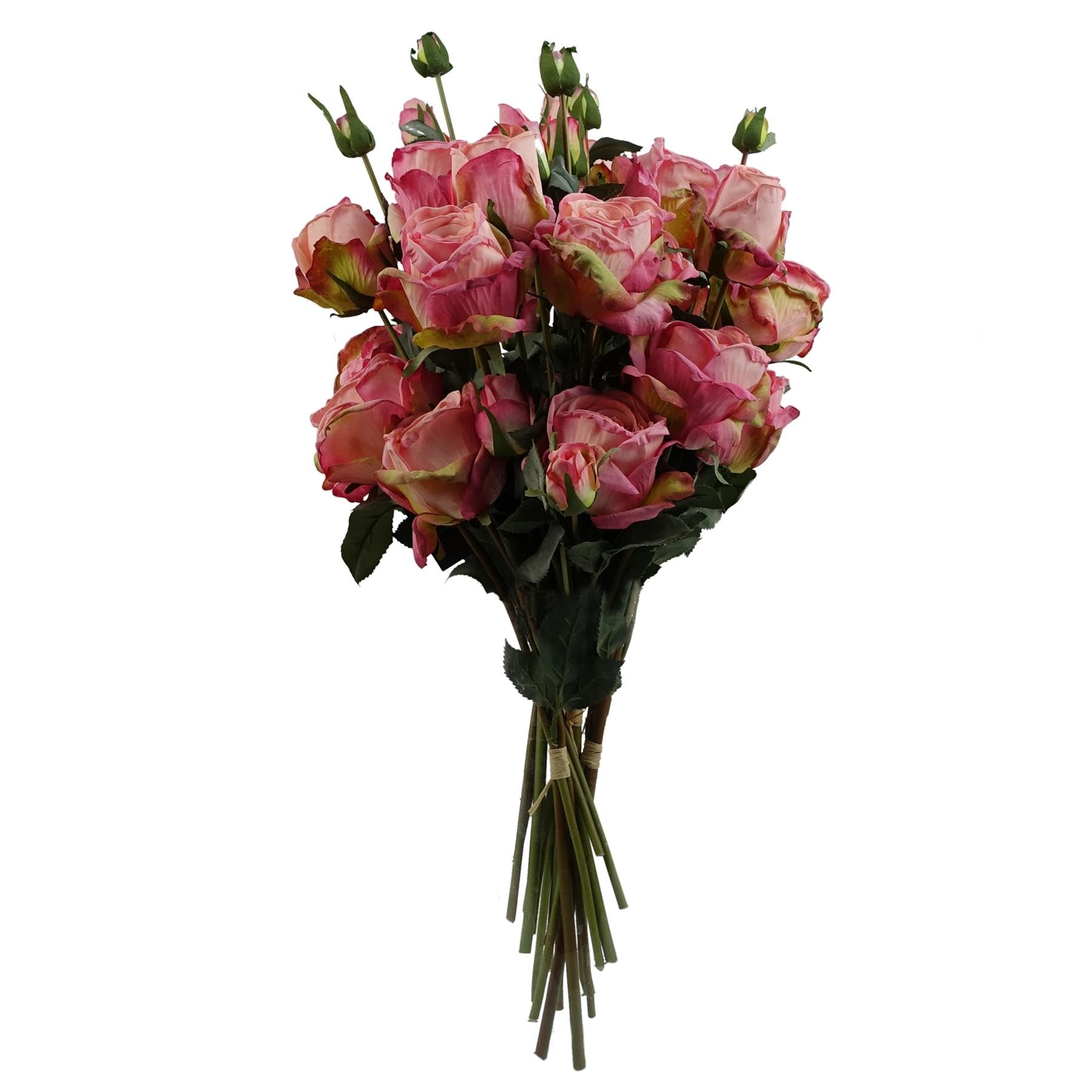 Leaf 6 X 60Cm Pink Rose Artificial Flower Sprays24 Flowers 18 Buds from B&Q