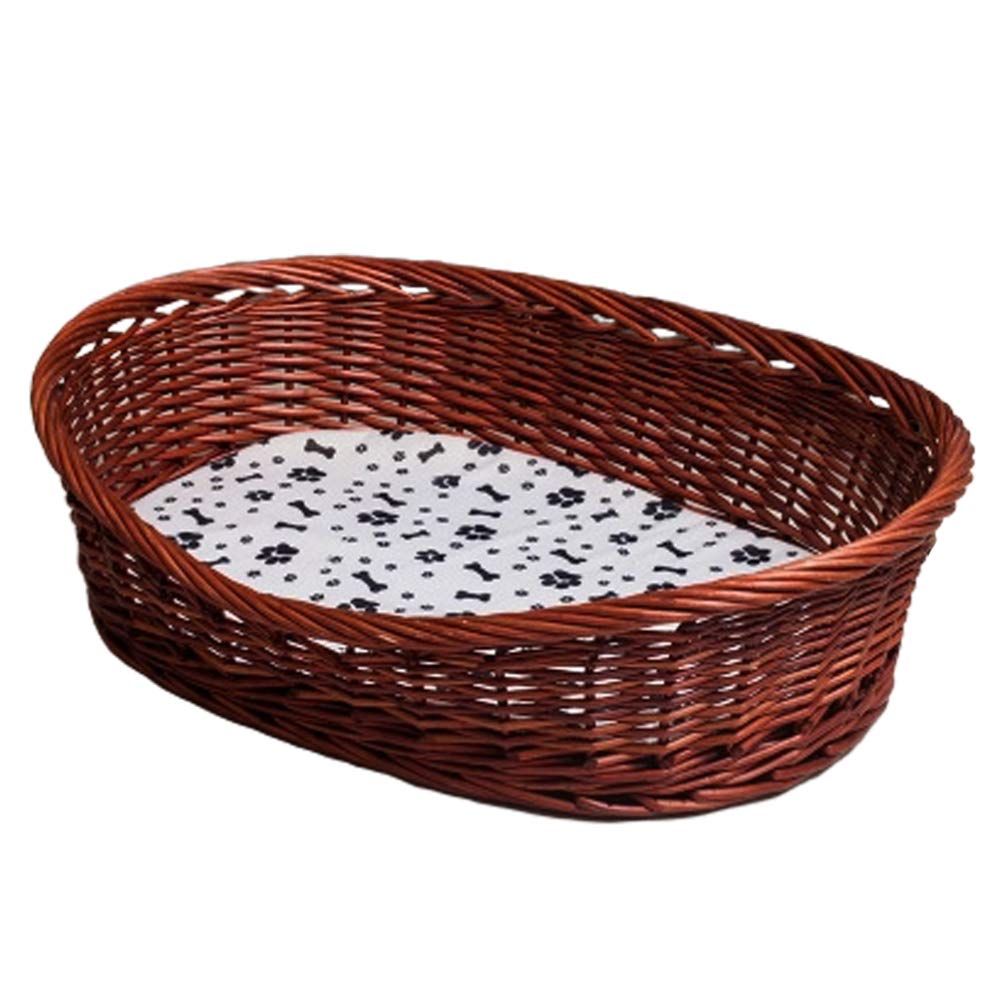 Balacoo Pet Wicker Bed Dogs Cats Cushion Bed Basket Rattan Hand Made for Dogs Cats Pet Indoor Sleeping House Cave