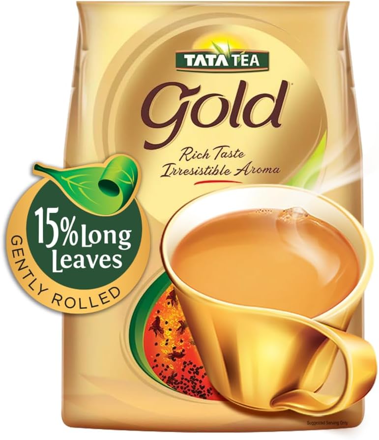 Tata Tea Gold, Assam teas with Gently Rolled Aromatic Long Leaves, Rich & Aromatic Chai, Black Tea, 1.5kg