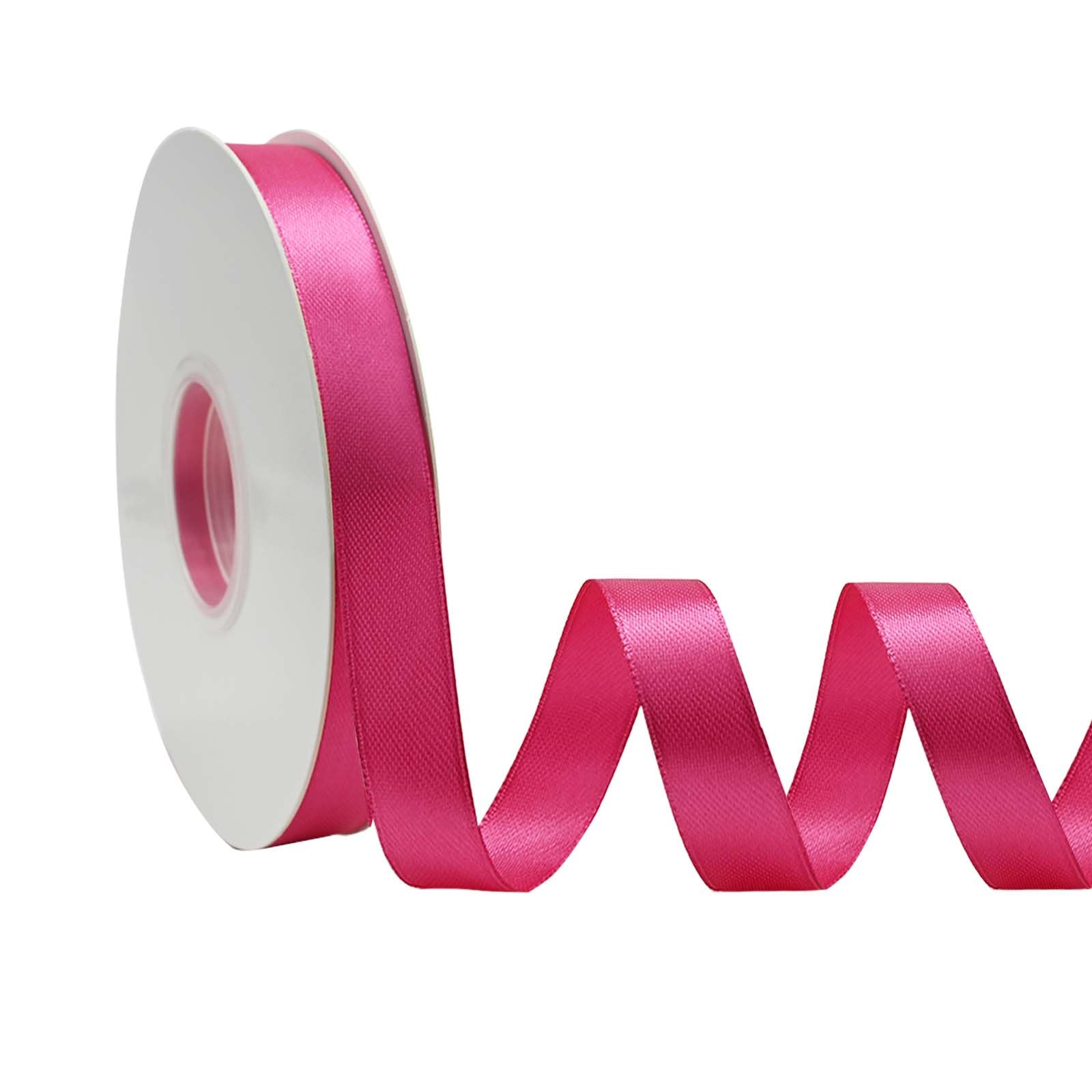 Simplegoal Double Face Rose Satin Ribbon 5/8 Inch X 50 Yards Polyester Ribbons for Gift Wrapping Fabric Ribbon for Crafts Flower Bouquet Sewing Arts