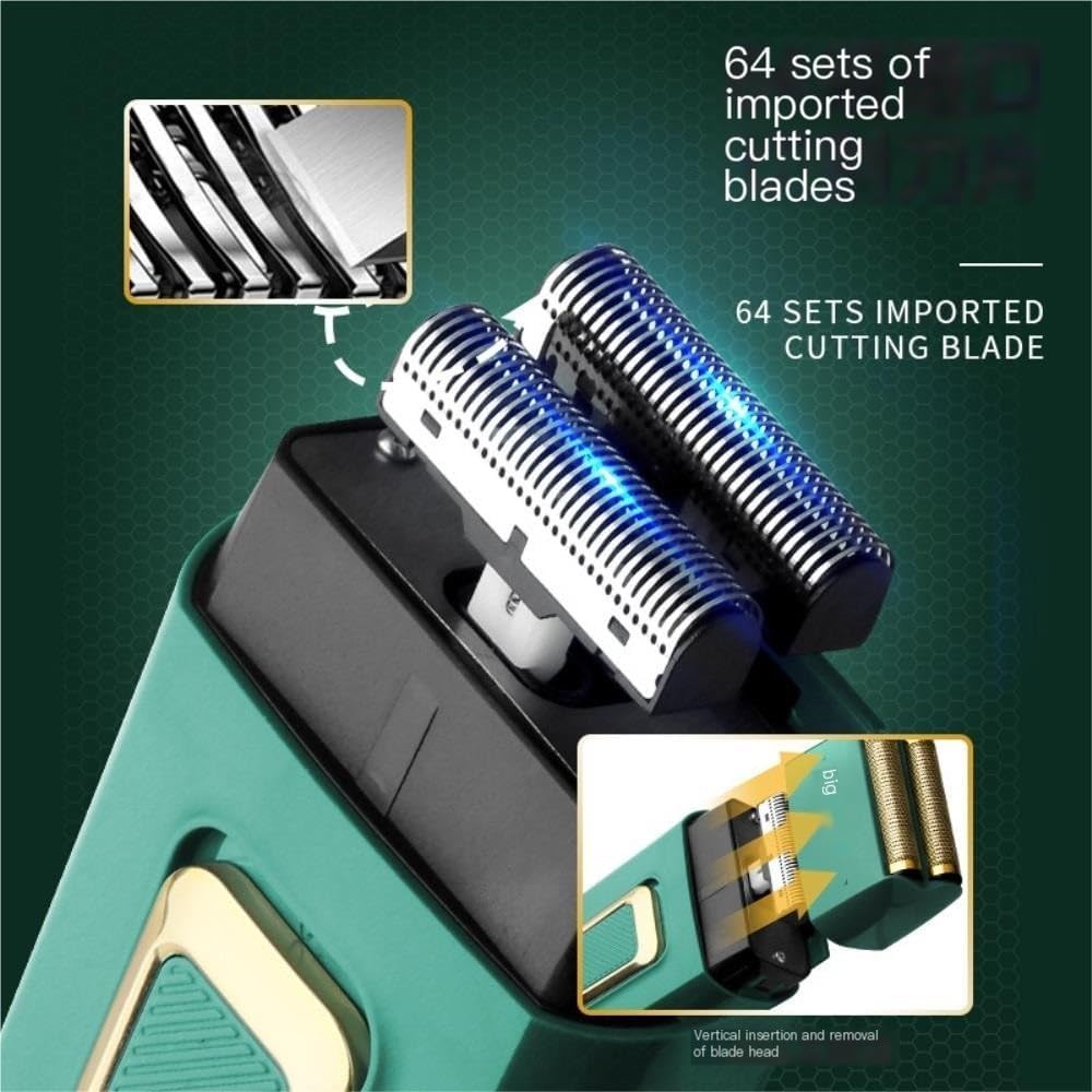 Electric Shaver with Multifunctional Indicator Lights - 64 Sets of Imported Cutting Blades for Efficient Shaving, Compact and Portable -Trim The Helper Well