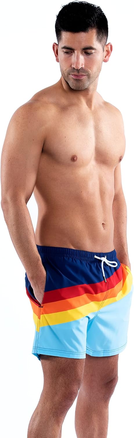 Third Wave Swim Trunks with Compression Liner - Men's Premium 5 Inch Inseam Quick Dry Swim Shorts for Beach and Swimming - Image 4