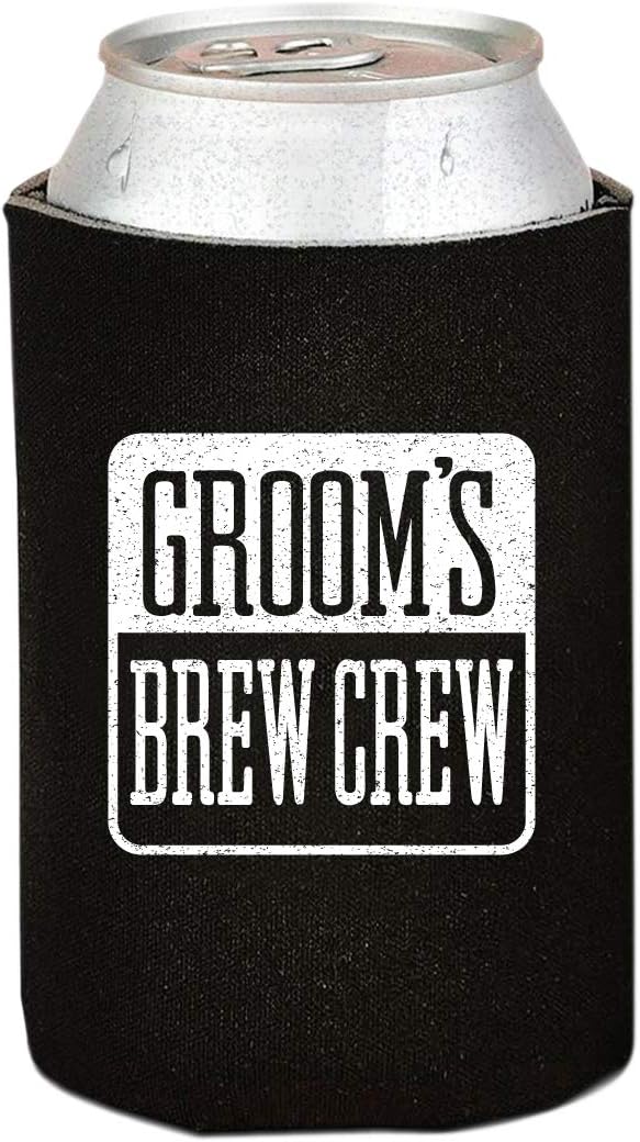 13 Pack Groom and Groomsman Gifts for Wedding Party | Insulating Can Coolers Neoprene, Novelty Beer Holders | Bachelor Party, Groomsmen Proposal, Backyard, Outdoor and Camping Use | Beer Accessories