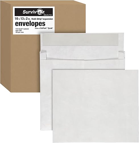 Miniatura 1 de Quality Park Sobres de expansión ligeros autosellados, color blanco, 10 x 13 x 2 pulgadas