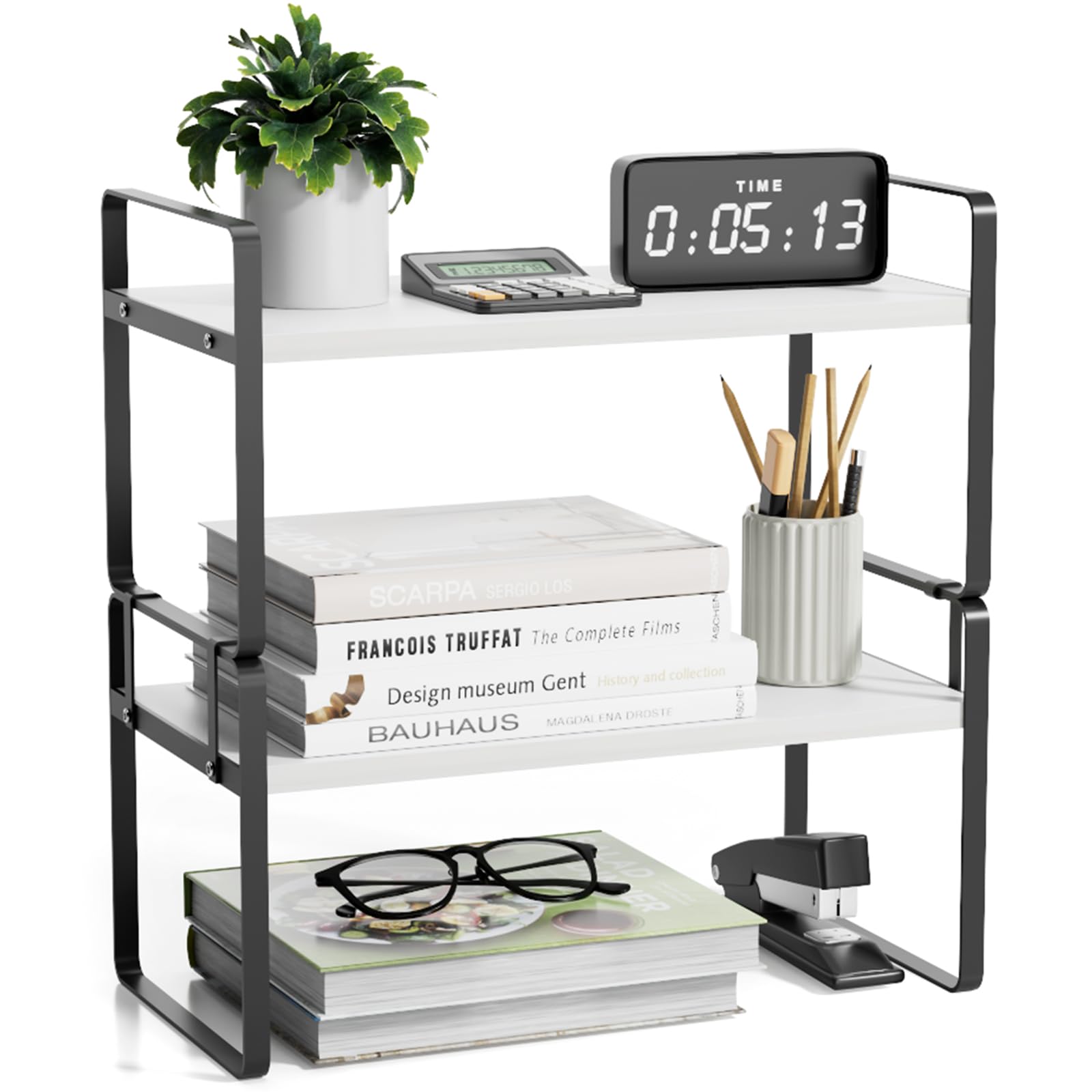 Topside Desk Storage Snapklik.com : Desk Shelf Organizer For Top Of Desk, Detachable 2 Tier ...